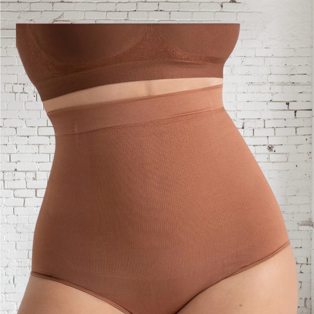 Shapermint High‑Waisted Shaper Panty NWT •  Smoothing Support XS/S Brown